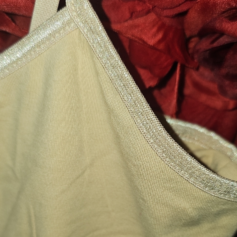 SO NWT Women's Beige Satin Trim Camisole Top Size Large - Picture 4 of 6